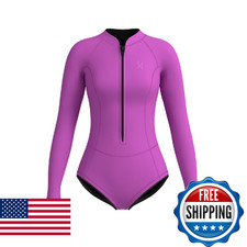 KMT Wetsuit for Women, Womens Long Sleeve Shorty Wet Suits 2mm Front Zipper Spri