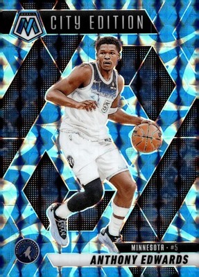 2024-25 Panini Mosaic #279 Anthony Edwards Reactive Blue Mosaic