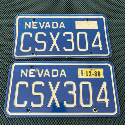 Vtg 1980 NEVADA License Plate Set Pair “CSX304” 802048
