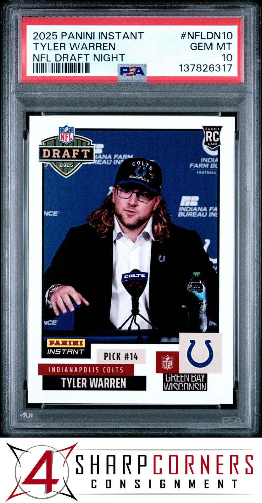 Tyler Warren Panini Instant NFL Draft Night #NFLDN10 Base