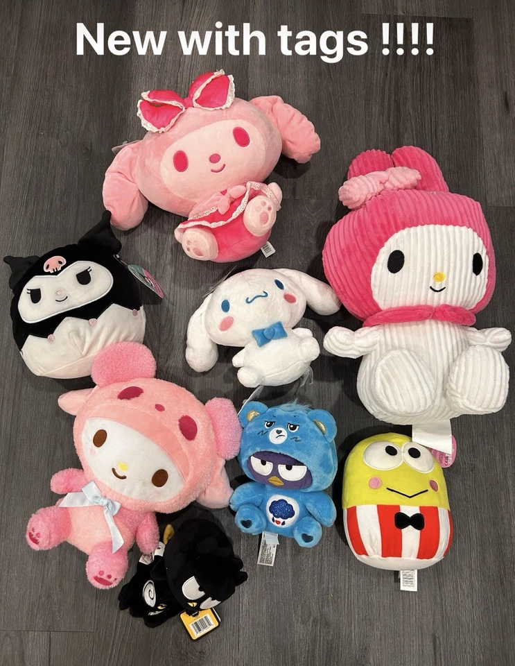 Huge Sanrio Plush Lot Hello Kitty Rilakkuma My Melody Cinnamoroll Kuromi !!!  - Image 2 of 4