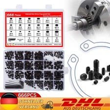 666Tlg Madenschrauben Set Metrisch Schrauben Gewindestifte M2-M8 Sortiment Box