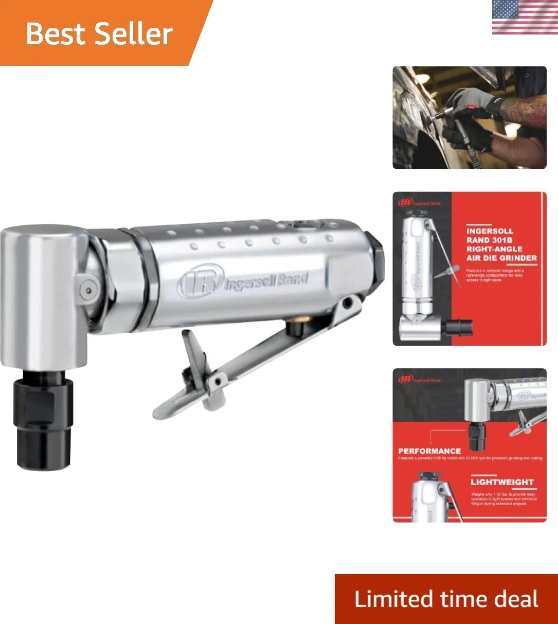 Efficient 301B Air Die Grinder with Safety Lock &ndash; 1/4 Inch, 21K RPM Precision