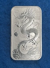 2018 Australia Perth Mint 1 oz Silver Dragon Bar