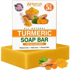 Natural Turmeric Soap Bar for Face & Body – Turmeric Skin Brightening Soap for D