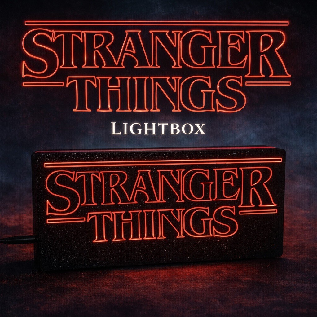 Stranger Things LED Lightbox Rojo | Lámpara de mesa de neón Ventilador Decoración Regalo Nuevo