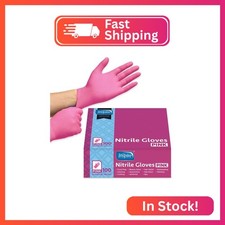 Inspire Pink Gloves Disposable Latex Free  Nitrile Pink Glove Nail Salon and Ha