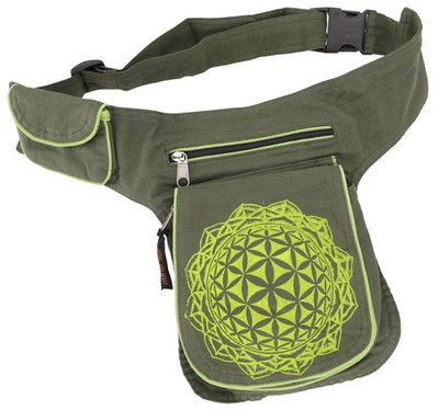Stoff Sidebag + Hüfttasche ''Flower of life'', Boho Gürteltasche, Bauchtasche a