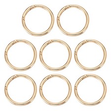 Metal Spring O Ring, Round Carabiners Clips, 1.9 Inch  2 Pcs  Light Gold