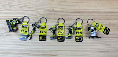 Ryobi MINI's Keyring Set (Third Wave) Nailer,Multi tool,Impact,Jigsaw,Vacuum