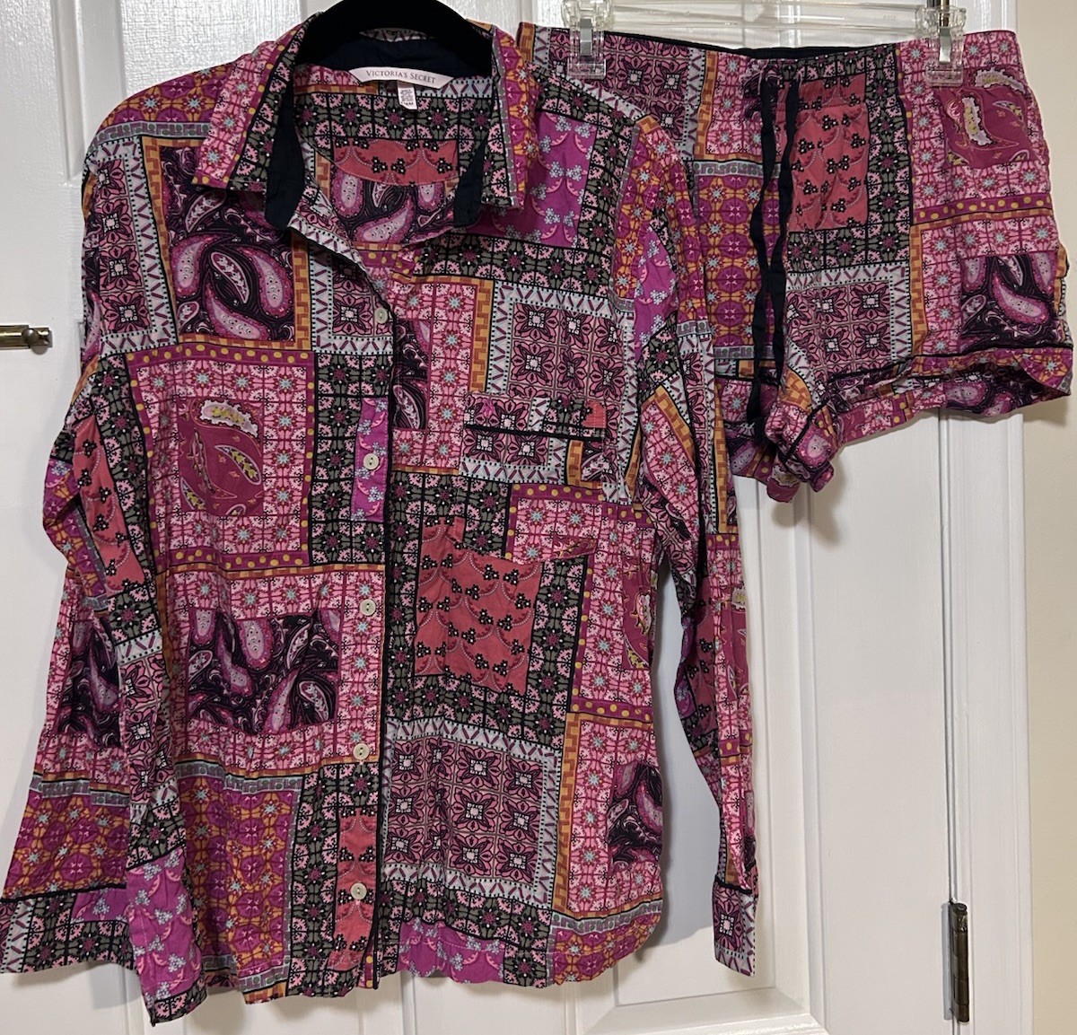 Victoria’s Secret Medium Patchwork Print Pajama S… - image 1