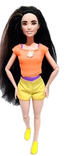 BARBIE CUTIE REVEAL Jungle Series Jointed Posable Teen Doll LONG Black Hair