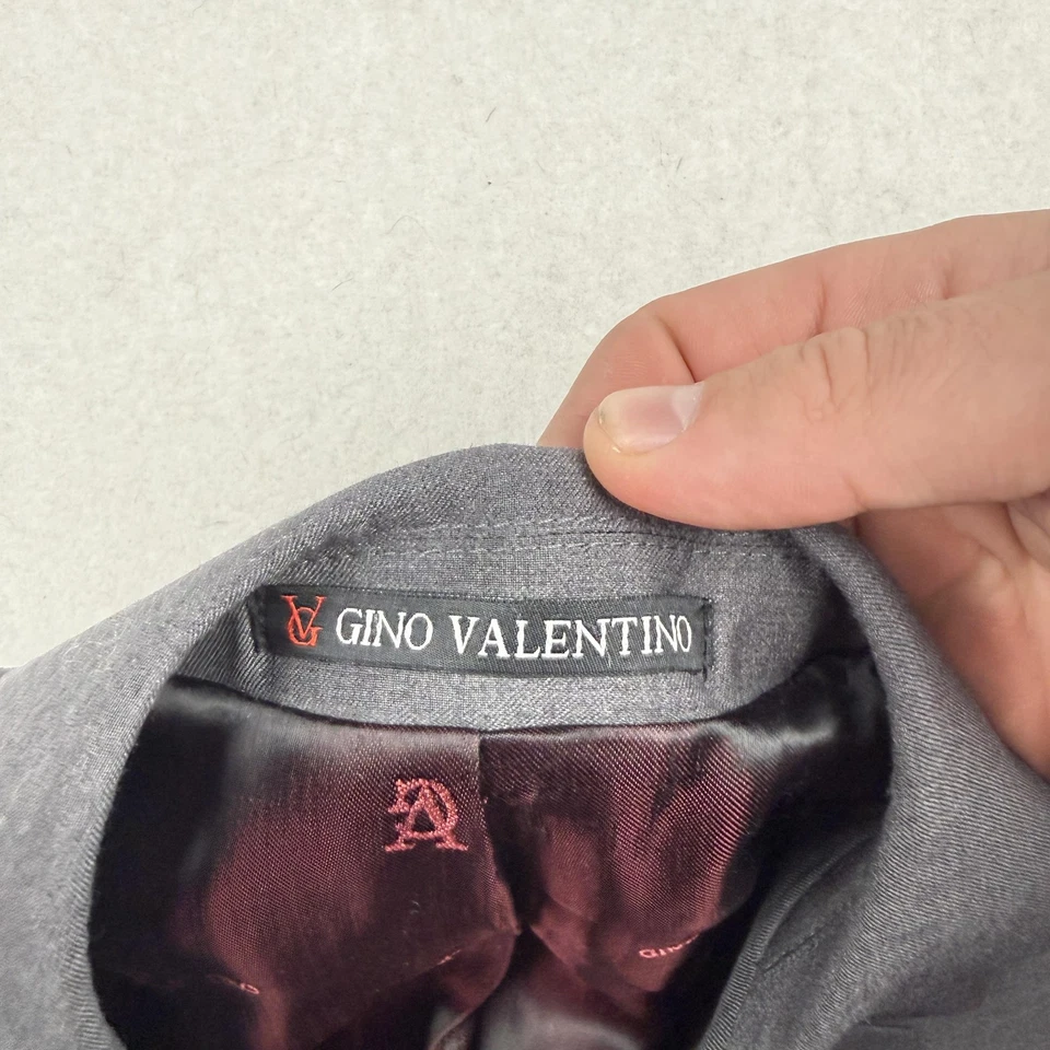 Gino Valentino Suit Mens 50R Gray Classic Fit Zegna Super 150s Wool Silk Italy - Image 3 of 4