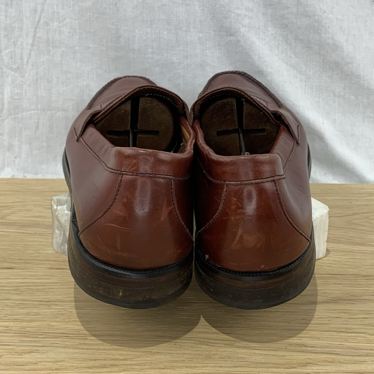 Sebago Reddish Brown Leather Penny Loafer Shoes Made in USA 