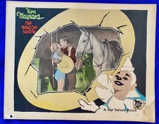CARTE LOBBY TITRE FILM MUET 1928 11X14 WAGON SHOW KEN MAYNARD, TARZAN RARE !