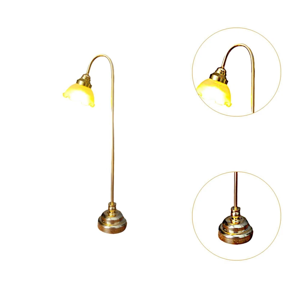 Lampada Da Terra per Casa Delle Bambole in Miniatura 1/12 Retrò per Scene di - Immagine 2 di 4