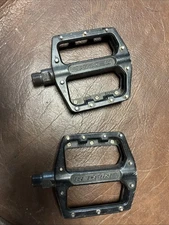 Redline BMX Aluminum Platform Pedals 9/16 Black Mid School Vintage Bo87