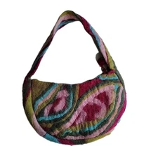 Rising Tide Wool East West Crescent Purse Bag Hippie Colorful Y2k Croissant 