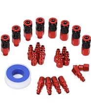 25 Pieces 1/4" NPT Aluminum Air Coupler and Plug Kit, Quick Connect Air Fittings