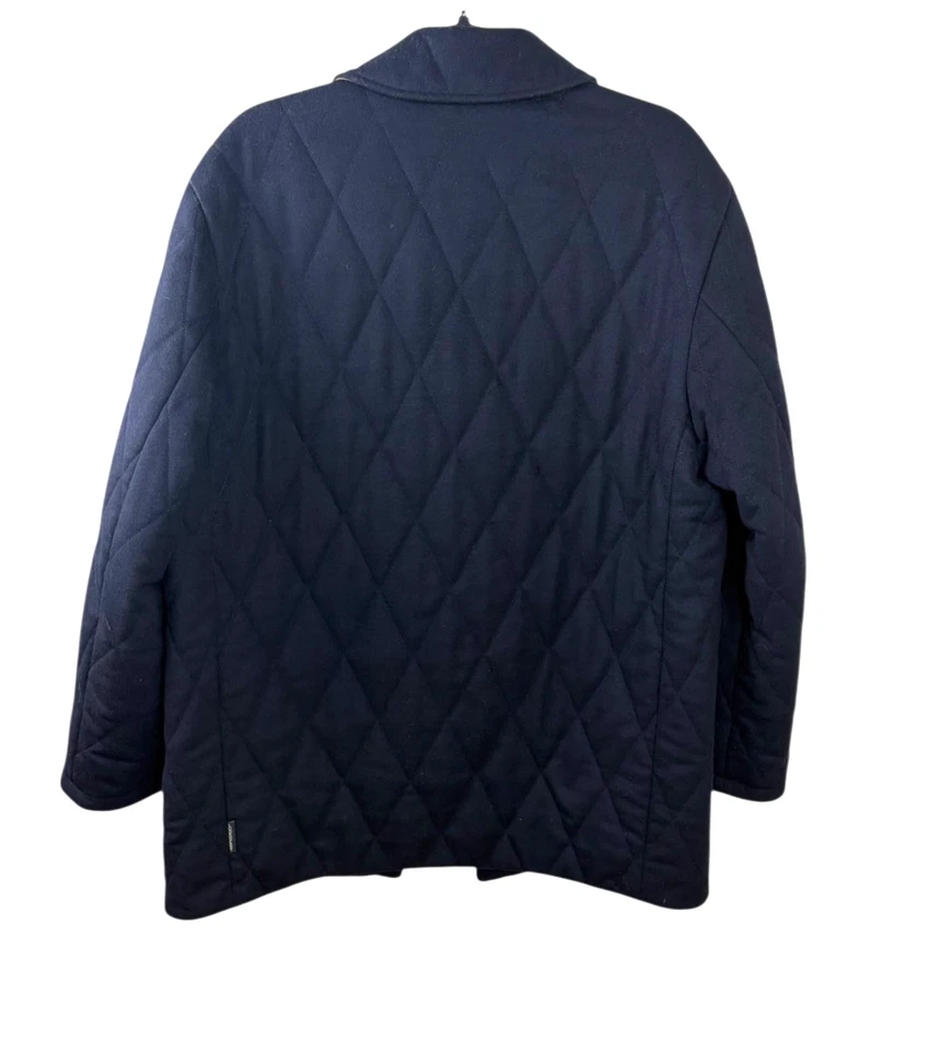 Chaqueta Abrigo Acolchada Lodenfrey Azul Marino Lana Cachemira Alemania Preppy Clásica 48 Foto 2 de 3