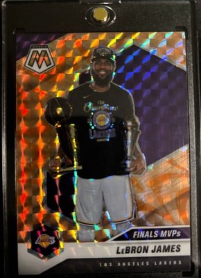 Lebron James 2020-21 NBA Finals MVPs Insert Red Mosaic Prizm Holo Parallel #297