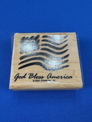 Stampin  Up! Rubber Stamp  God Bless America  Flag