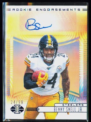 Benny Snell Jr. 2019 Illusions RE-BSJ Rookie Endorsements Auto Blue /99 Steelers