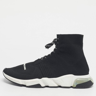 Balenciaga Black Knit Fabric Speed 2.0 Sneaker High Schnürschuhe Sneaker Gr.47