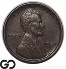 1918-D Lincoln Cent Wheat Penny, Choice XF++ Better Date