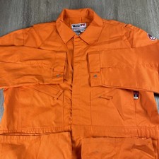 Vintage Walls Master Made Long Sleeve Orange Solid Coveralls Jumpsuit 56 Tall