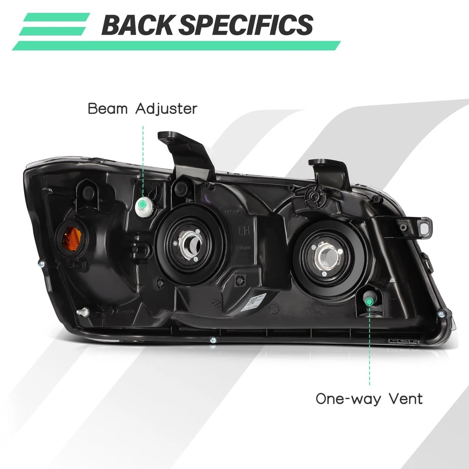 Conjunto de faróis L+R carcaça preta Toyota Highlander 2001-2007 - Imagem 3 de 4