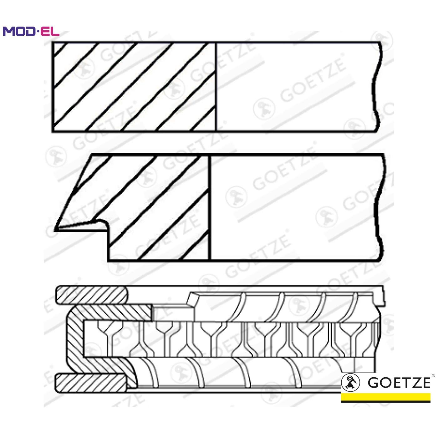 3x PISTON RING KIT 08-429507-00 FOR Z10/A10XEP 1.0L 3cyl