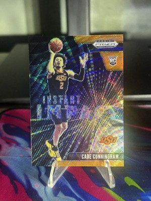 2021-22 Panini Prizm Draft Instant Impact Orange Wave /75 Cade Cunningham OSU