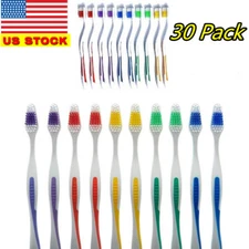 Lot 30 Toothbrushes Standard Classic 7" Inch Toothbrush -Wholesale