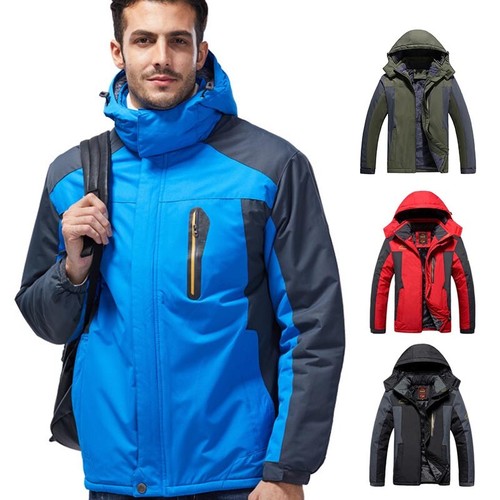 Plus Size Mens Camo Windproof Waterproof Coat Hooded Zipper Jacket