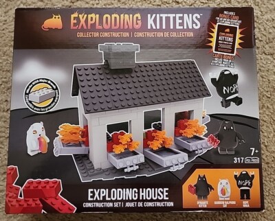 NEW! Exploding Kittens EXPLODING HOUSE Construction  Set 317 pieces + Bonus Card