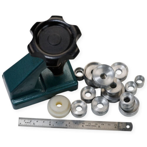Pro Watch Case Back Closer Glass Crystal Fitting Press Tool 15 Aluminium Dies - Picture 3 of 5