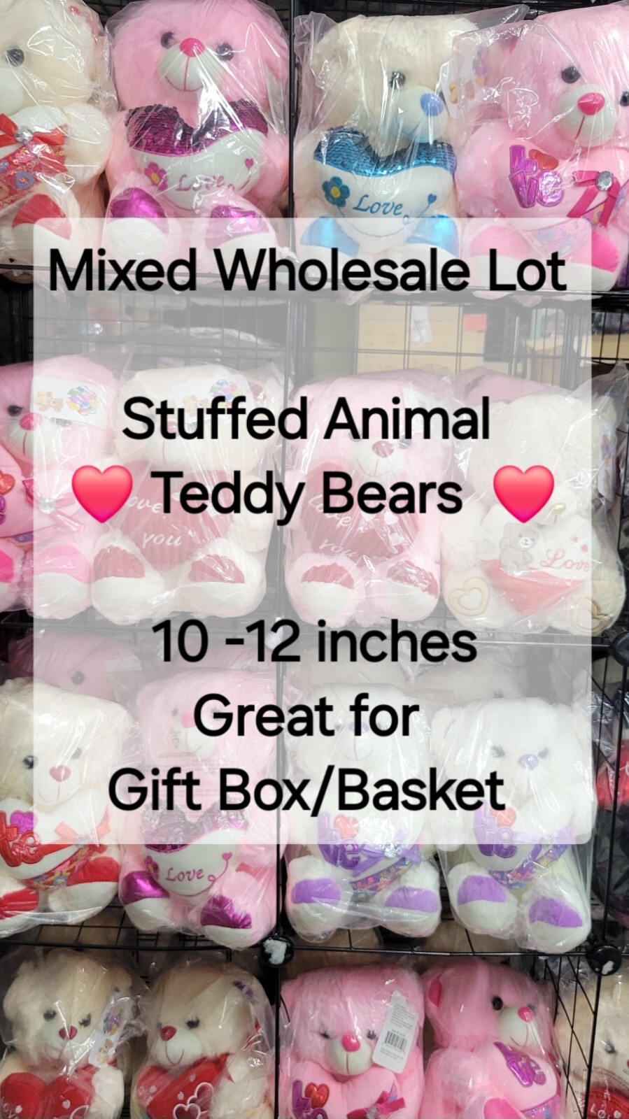 Plush Stuffed Animals Teddy Bears Wholesale Lot of 6 Brand New Mixed