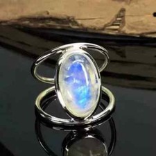 Popular Moonstone Ring 925 Sterling Silver Handmade Statement Ring All Size R83
