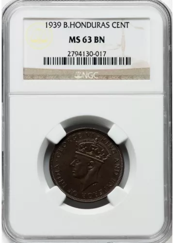 1939 B.HONDURAS CENT NGC MS63BN