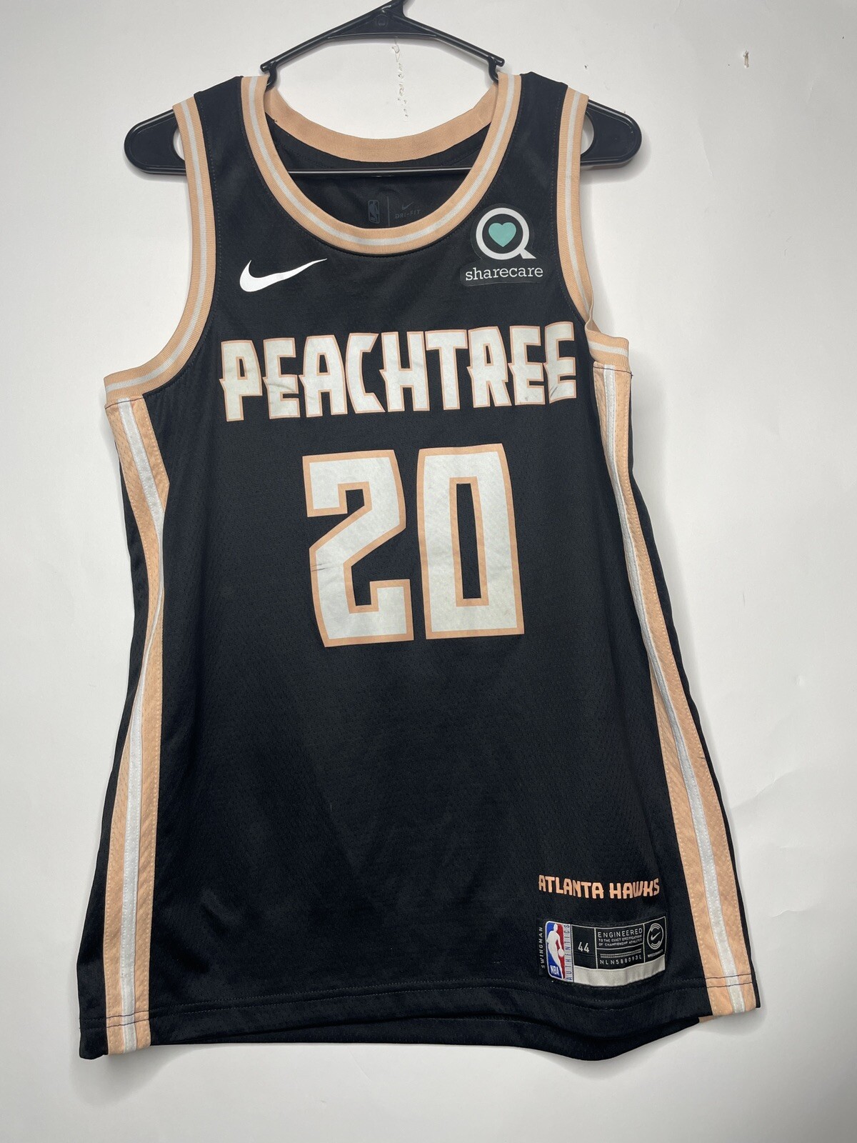 John Collins Atlanta Hawks Peachtree Edition Jersey Size Medium Black NBA