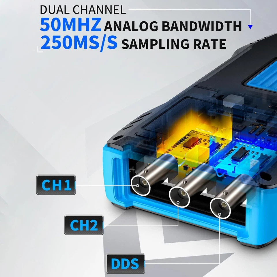 Digital Oscilloscope Dual Channel 250MS/s Sampling Rate Multimeter DDS Generator - Image 4 of 4