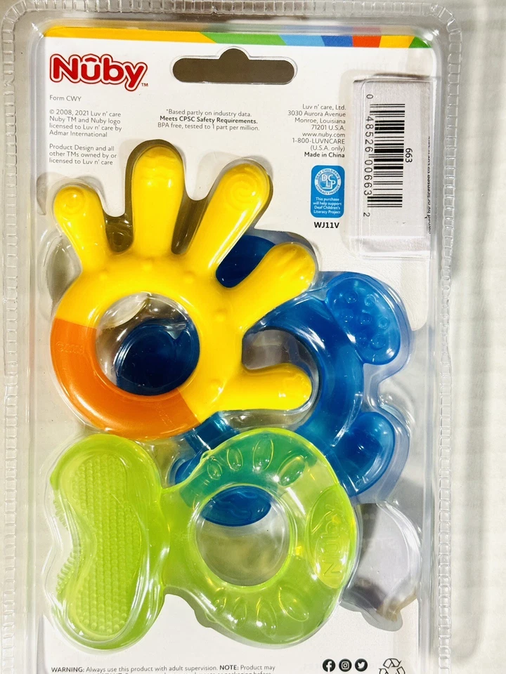 Paquete de 3 mordedores de doble mango Nuby 360 sin derrames Equate para niños nuevo bebé Foto 3 de 4