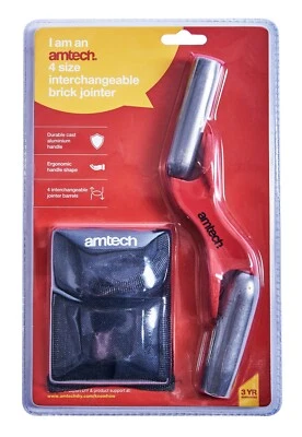 AMTECH Am-Tech 4 Size Interchangeable Brick Builder Barrel Jointer 1/2" 5/8" 3/4" 7/8"