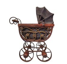 Great Antique Victorian Style Doll Carriage - Buggy Pram, Scale Model, Toy