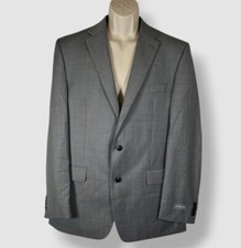 Michael Kors Men's Gray Classic-Fit Wool-Blend Stretch Suit Jacket Size 42L