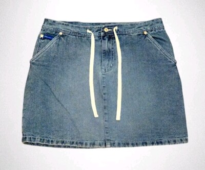 Vintage Venus Girl Trap Denim Skirt - 100% Cotton - Casual Drawstring 9 31''W