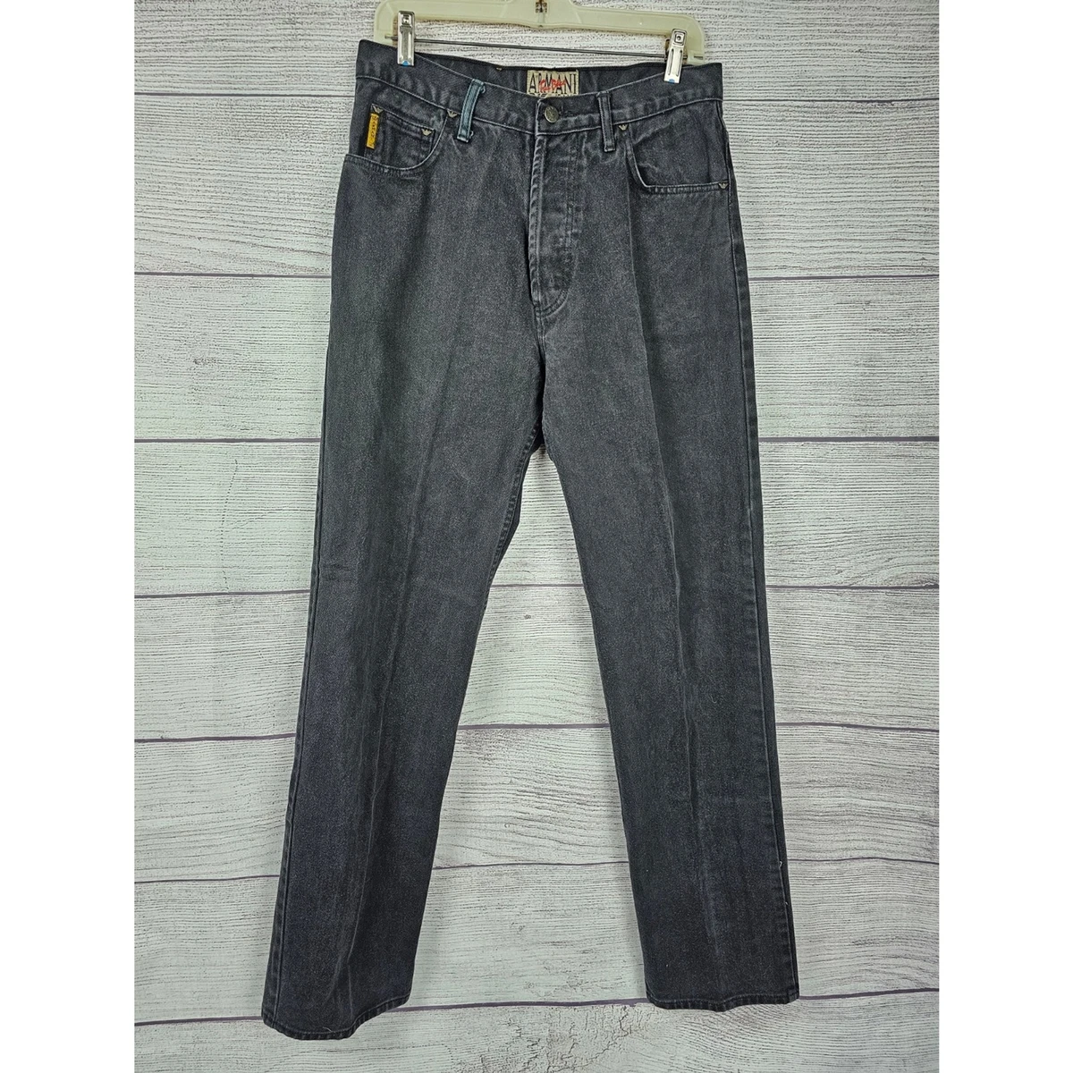 Armani Jeans True Blue Vintage Button Fly Men s Jeans Black Size
