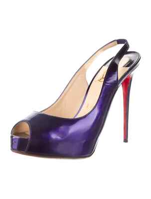 CHRISTIAN LOUBOUTIN Private Number 120 Purple Patent Pumps SZ 7.5