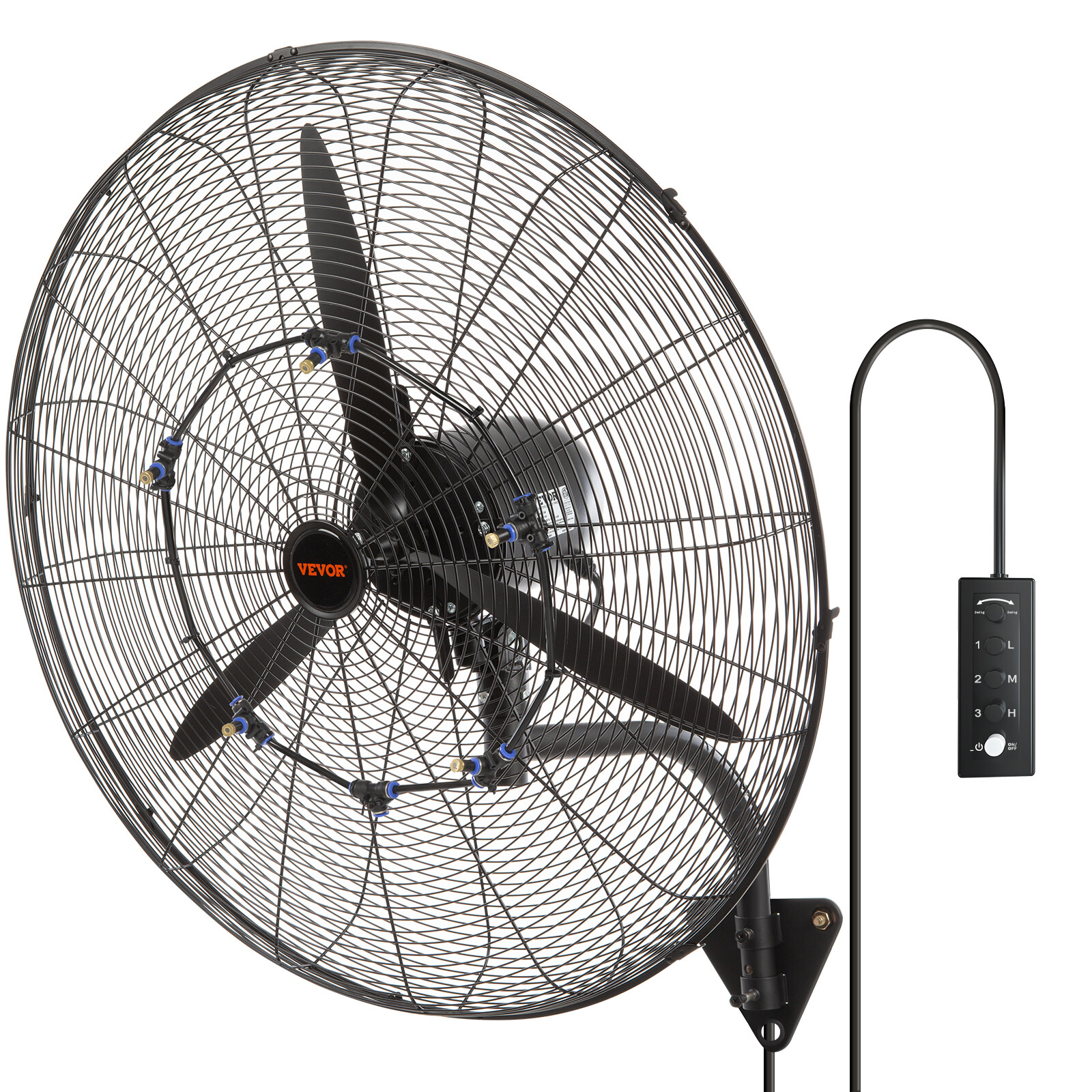 VEVOR Ventilatore Nebulizzante Impermeabile a parete Oscillante Metallo 749 mm